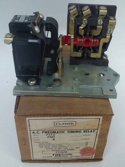 CLARK 713UG-76 713UGD AC PNEUMATIC TIMING RELAY 120V 60HZ 10A 600V TYPE PMT