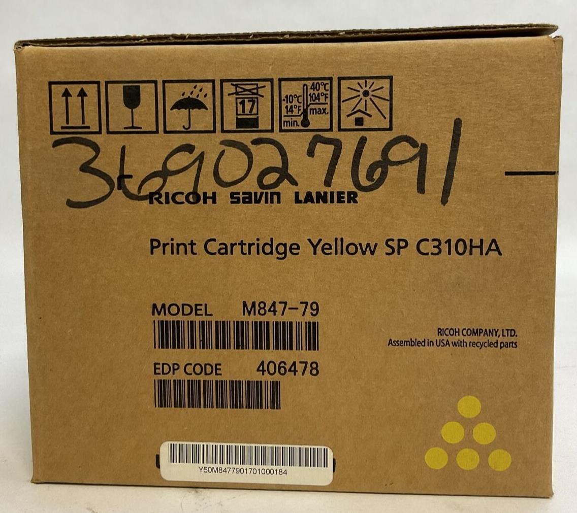 RICOH SAVIN LANIER M847-79 PRINT CARTRIDGE YELLOW SP C310HA