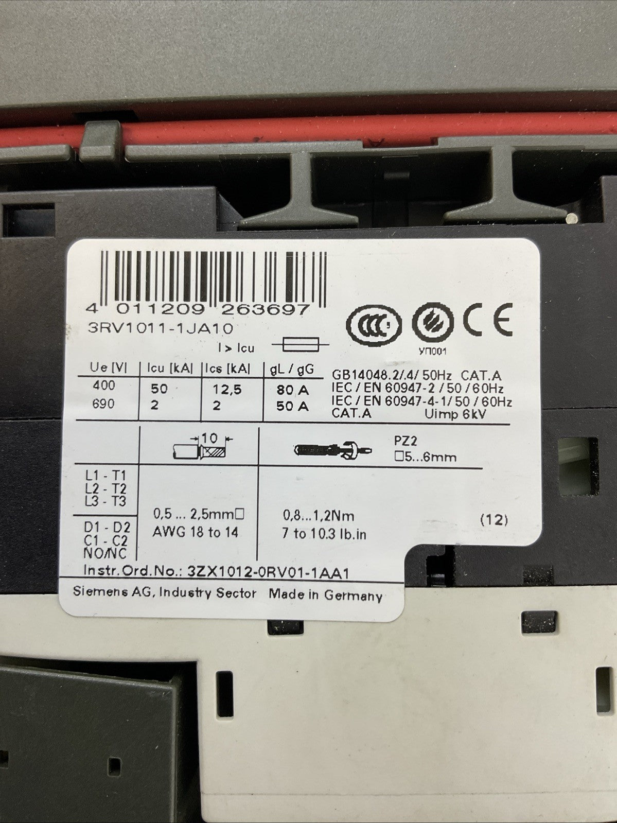 SIEMENS STARTER 3RK1301-1JB00-0AA2 3RV1011-1JA10 3RH1911-1AA01 3RK1903-0AB00