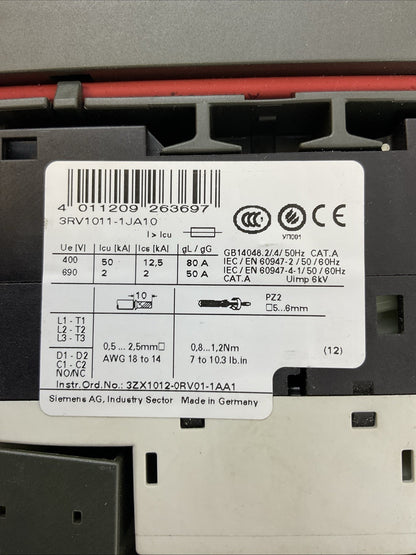 SIEMENS STARTER 3RK1301-1JB00-0AA2 3RV1011-1JA10 3RH1911-1AA01 3RK1903-0AB00