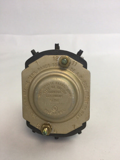 WESTINGHOUSE 663A277G01 TYPE W2 SWITCH 600V 20A ROTARY SWITCH NO HANDLE