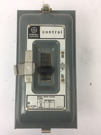 GE CR1062 S7G MANUAL STARTER 2 POLE TOGGLE OPER 1 OVERLOAD NEMA SIZE 1