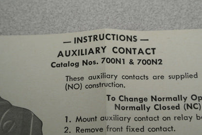 ALLEN-BRADLEY 700-N1 AUXILIARY CONTACT, LEFT HAND / NEW SURPLUS