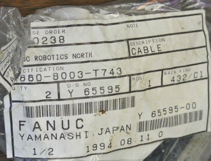 FANUC A660-8003-T743 CABLE ASSEMBLY w/GUIDE for S-100 / AZ7311 + 8003-T743 RL