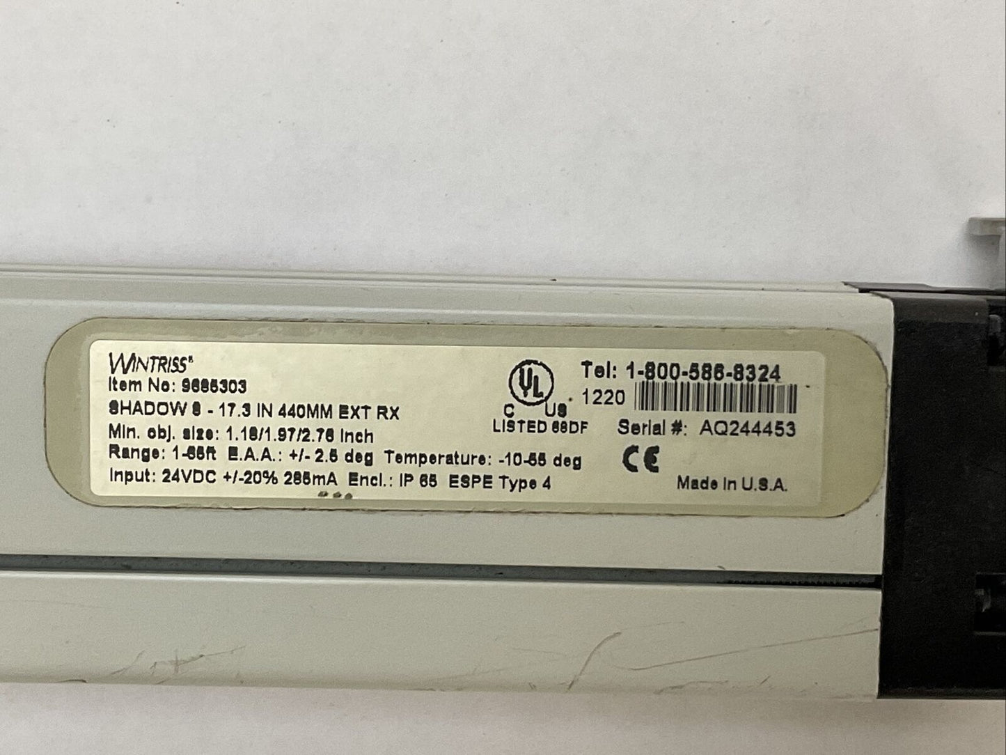 WINTRISS SHADOW 8 9685303 LIGHT CURTAIN RECEIVER 24VDC