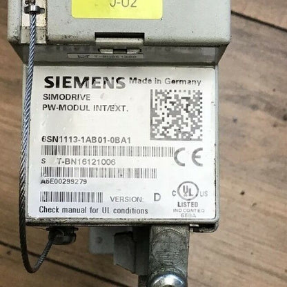 SIEMENS 6SN1113-1AB01-0BA1 PW MODULE INT/EXT. SIMODRIVE VER.D