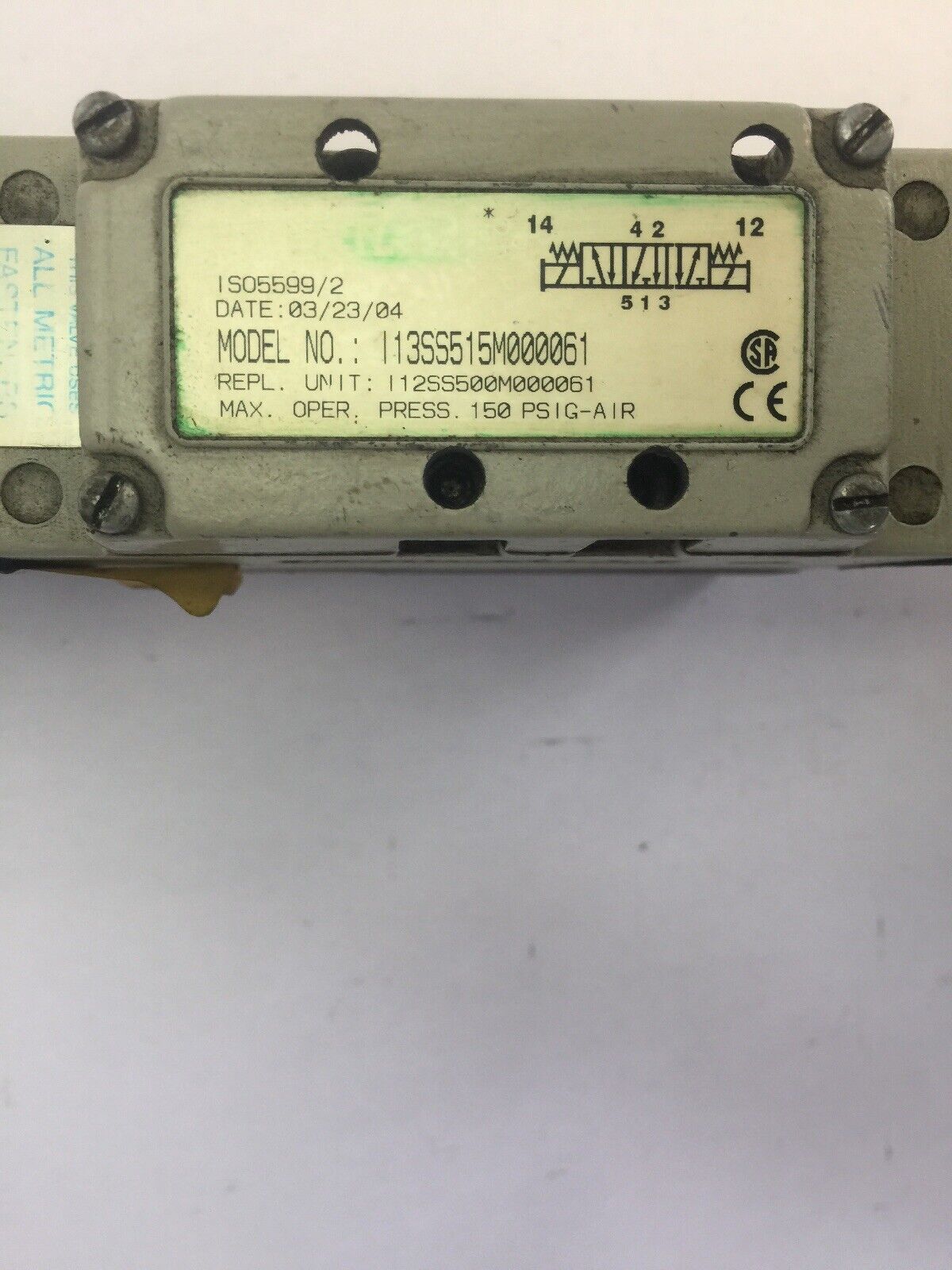 NUMATICS 13SS515M000061 SOLENOID VALVE 225-440B 24VDC 6.0 WATTS 12RS100JP00000