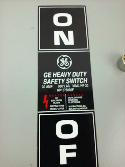 GE TH6661, MOD 10, Safety Switch, 30A, 600VAC/250DC, MAX H.P. 20, TYPE1-3R-5-12