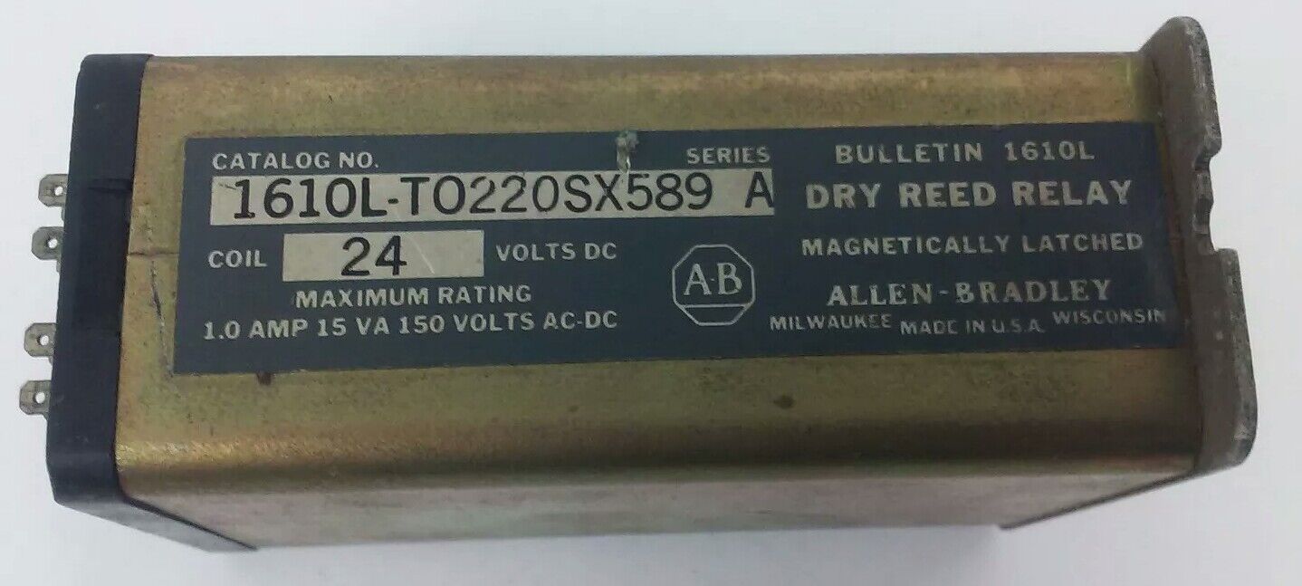 ALLEN BRADLEY, 1610L-T0220SX589, SER. A, DRY REED RELAY,24VDC,1A,15VA,150VAC/DC