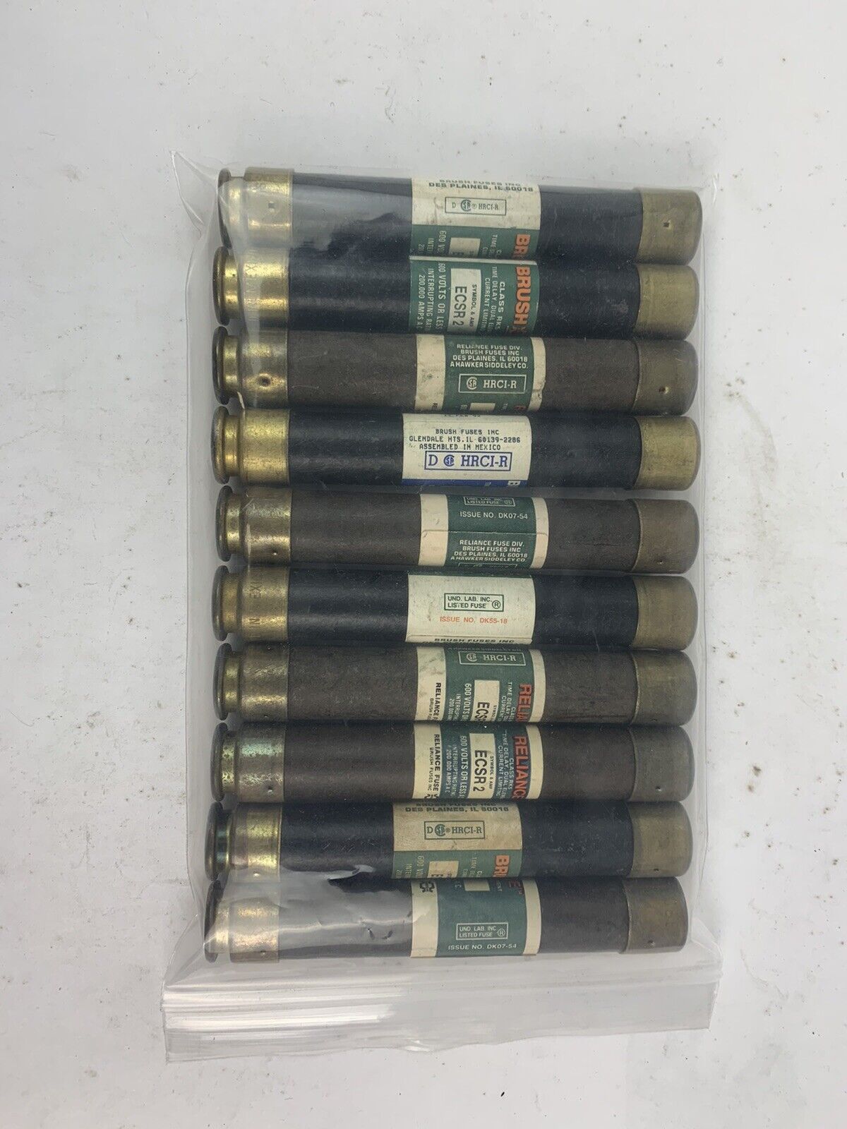 Brush Time-Delay Dual-Element ECSR2 2A 600V Fuse "Lot of 10"