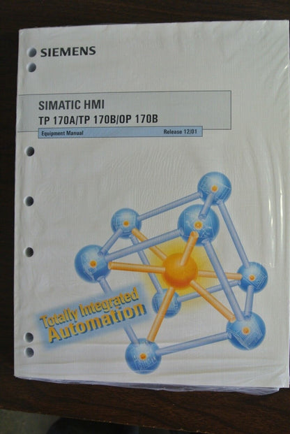 SIEMENS 6AV6591-1DC11-2AB0 SIMATIC HMI EQUIPMENT MANUAL TP170A/TP170B/OP170B NEW