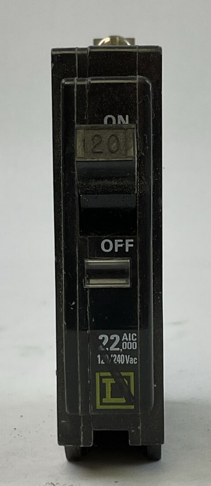 SQUARE D QOB120VH BOLT ON CIRCUIT BREAKER 1POLE 20AMP 120/240VAC (LOT OF 3)