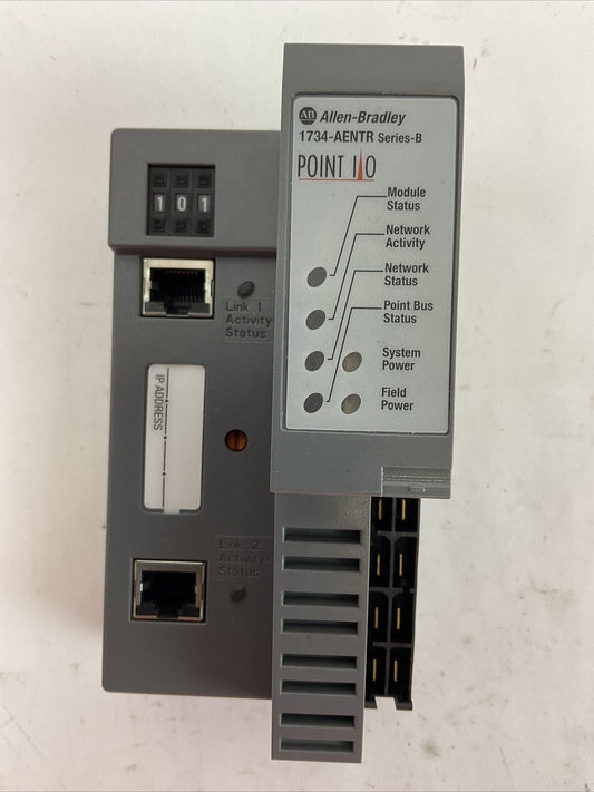 ALLEN BRADLEY 1734-AENTR SER B FW 5.014 COMMUNICATIONS ADAPTER MODULE POINT I/O