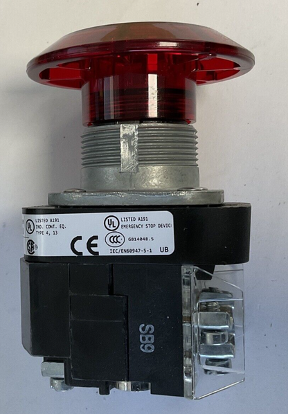 ALLEN BRADLEY 800T-FXJEPH16RA1 PUSH/PULL BUTTON E-STOP SER.U 120V 50/60HZ