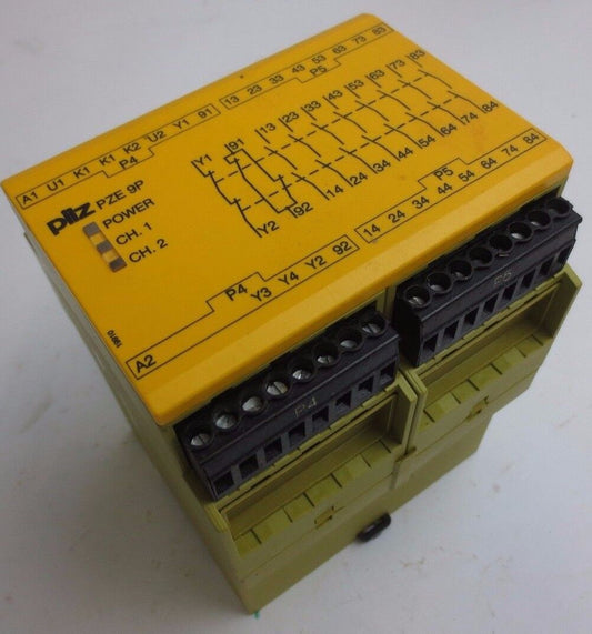 PILZ PZE 9P 777140  SAFETY RELAY - 24VAC/DC 8 n/o, 1 n/c - 9.5VA, 3.5W, 50-60Hz