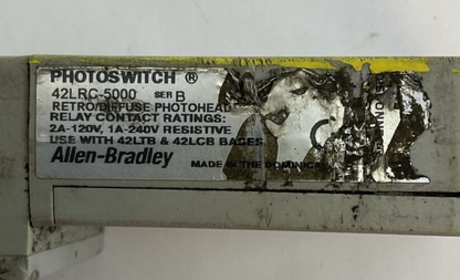 ALLEN BRADLEY 42LTB-5000 SER B TERMINAL BASE 42LRC-5000 PHOTOHEAD PHOTOSWITCH