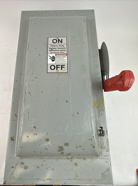 SIEMENS HF363 TYPE VB II FUSIBLE HD SAFETY SWITCH 600V 100AMP NEMA TYPE 1 INDOOR