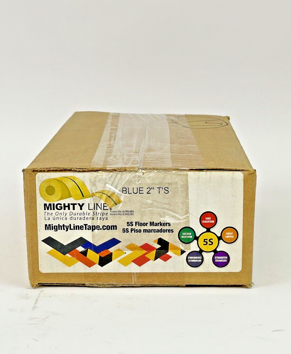 MIGHTY LINE TAPE - BLUE T - BOX of 100 - INDUSTRIAL TAPE - T's - 6"X6"X2"