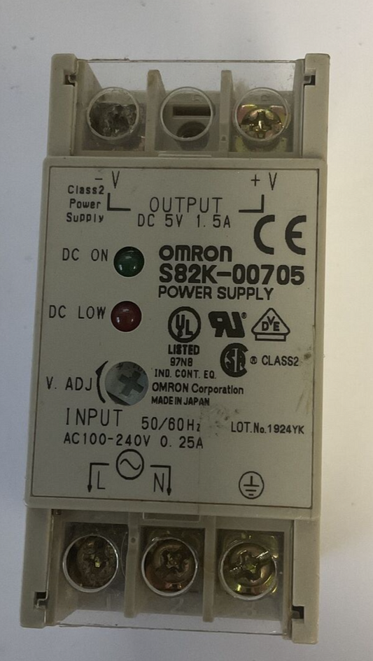 OMRON S82K-00705 POWER SUPPLY 240VAC 0.25A 50/60HZ 5VDC 1.5A