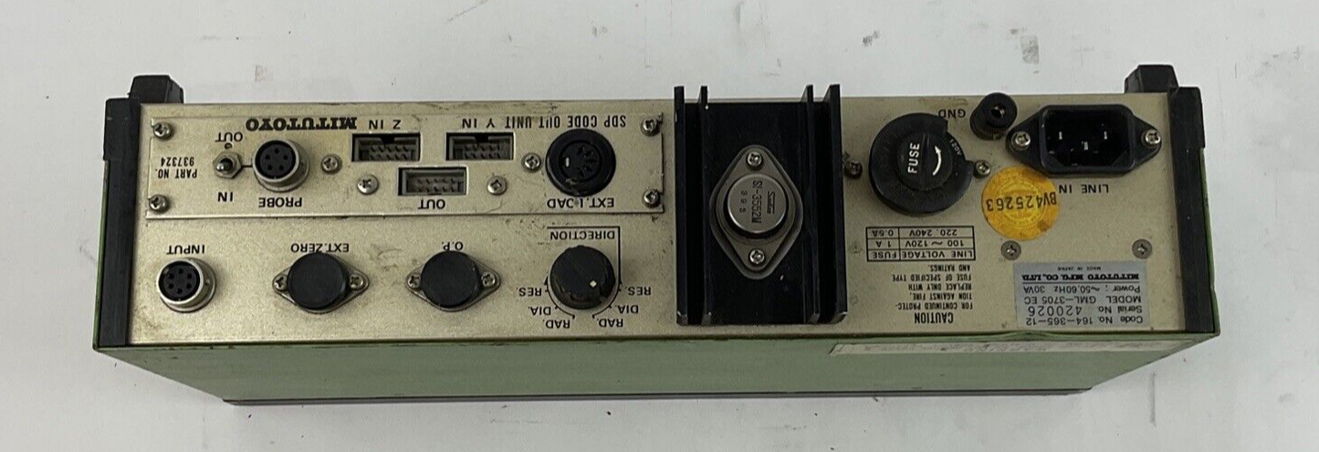 MITUTOYO GML-3705 EC DIGITAL READOUT POWER SUPPLY 50/60HZ 30VA 240V