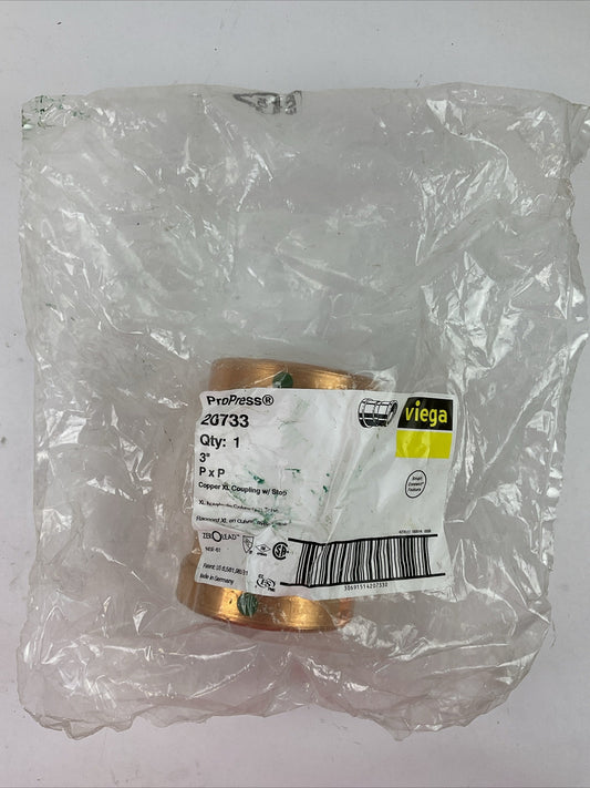 PROPRESS 20733 3" PXP COPPER XL COUPLING W/STOP