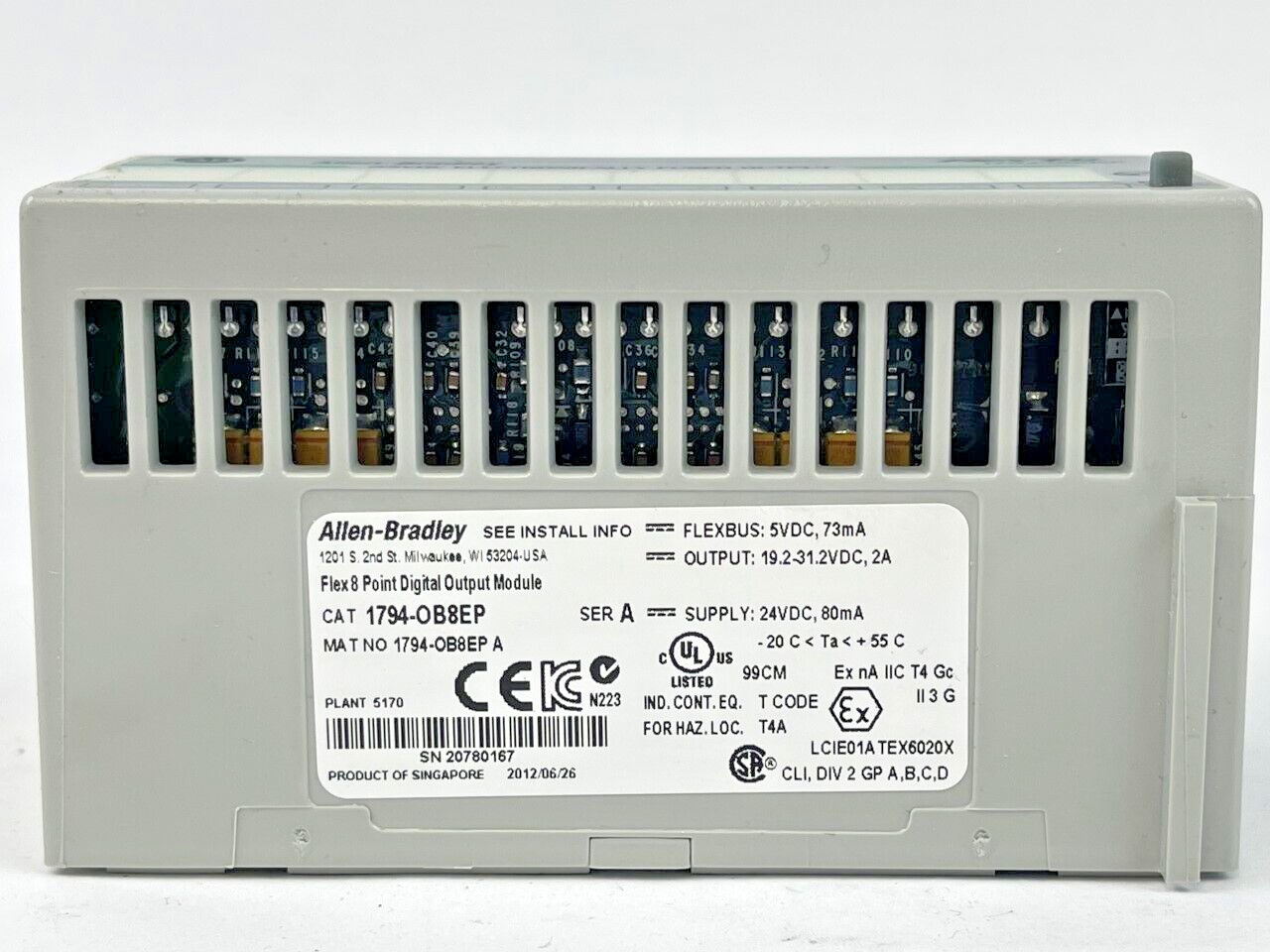 ALLEN BRADLEY - 1794-0B8EP - FUSED OUTPUT MODULE - SERIES A - FLEX I/O - 24V DC