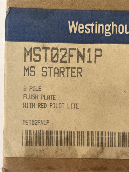 WESTINGHOUSE MST02FN1P MANUAL STARTER SWITCH 2 POLE 1HP 115-230V FLUSH PLATE RED