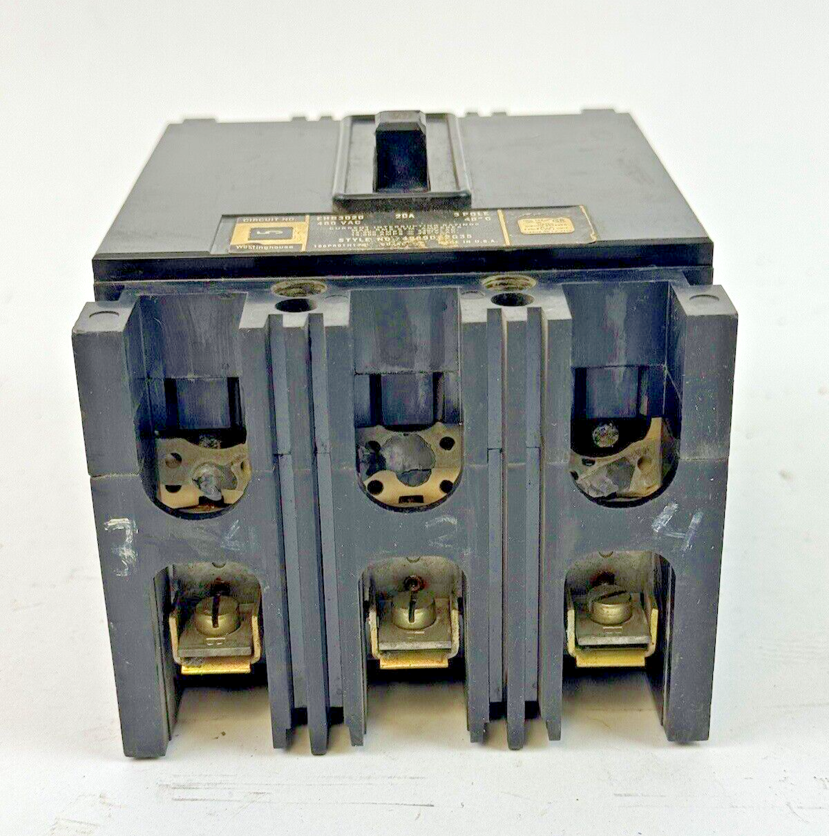 WESTINGHOUSE - EHB3020 - MOLDED CIRCUIT BREAKER - 3 POLE/20A/600 VAC