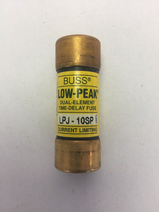 BUSS LPJ-10SP LOW-PEAK DUAL-ELEMENT TIME-DELAY FUSE 10A 600VAC/300VDC (LOT OF 4)