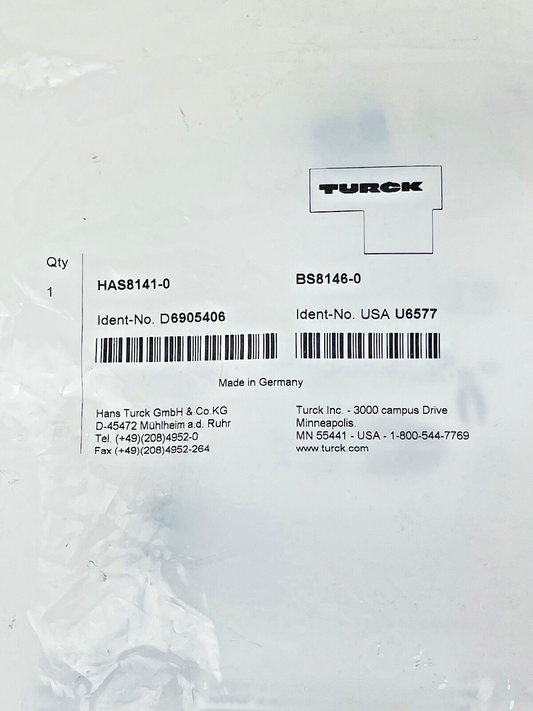 TURCK - HAS8141-0 - CIRCULAR CONNECTOR M12 - BS8146-0 - W/ HARAX RAPID TERMINAT