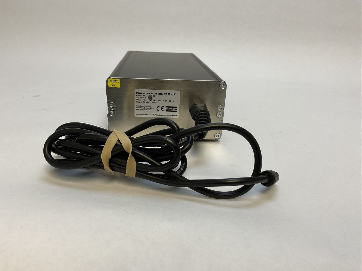 ATLAS COPCO PS 36-150 MICROTORQUE AC ADAPTOR OUTPUT 36VDC 150VA INPUT 100-240VAC