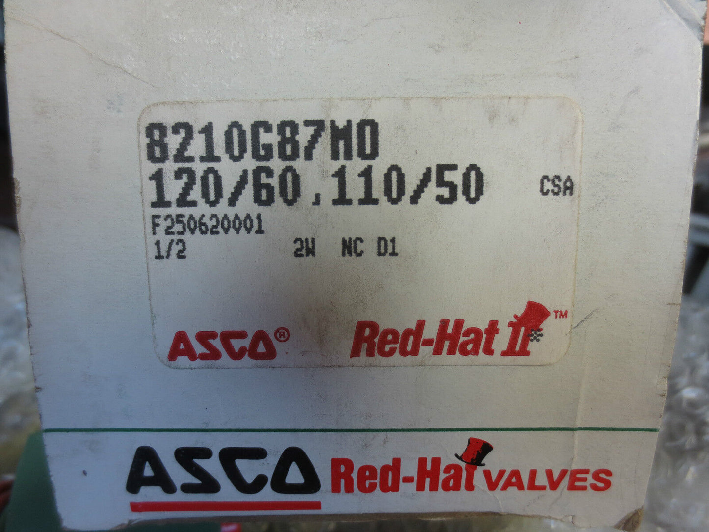 ASCO RED-HAT 8210G87MO SOLENOID VALVE 110/120 50/60 1/2" 2W NC - NEW SURPLUS