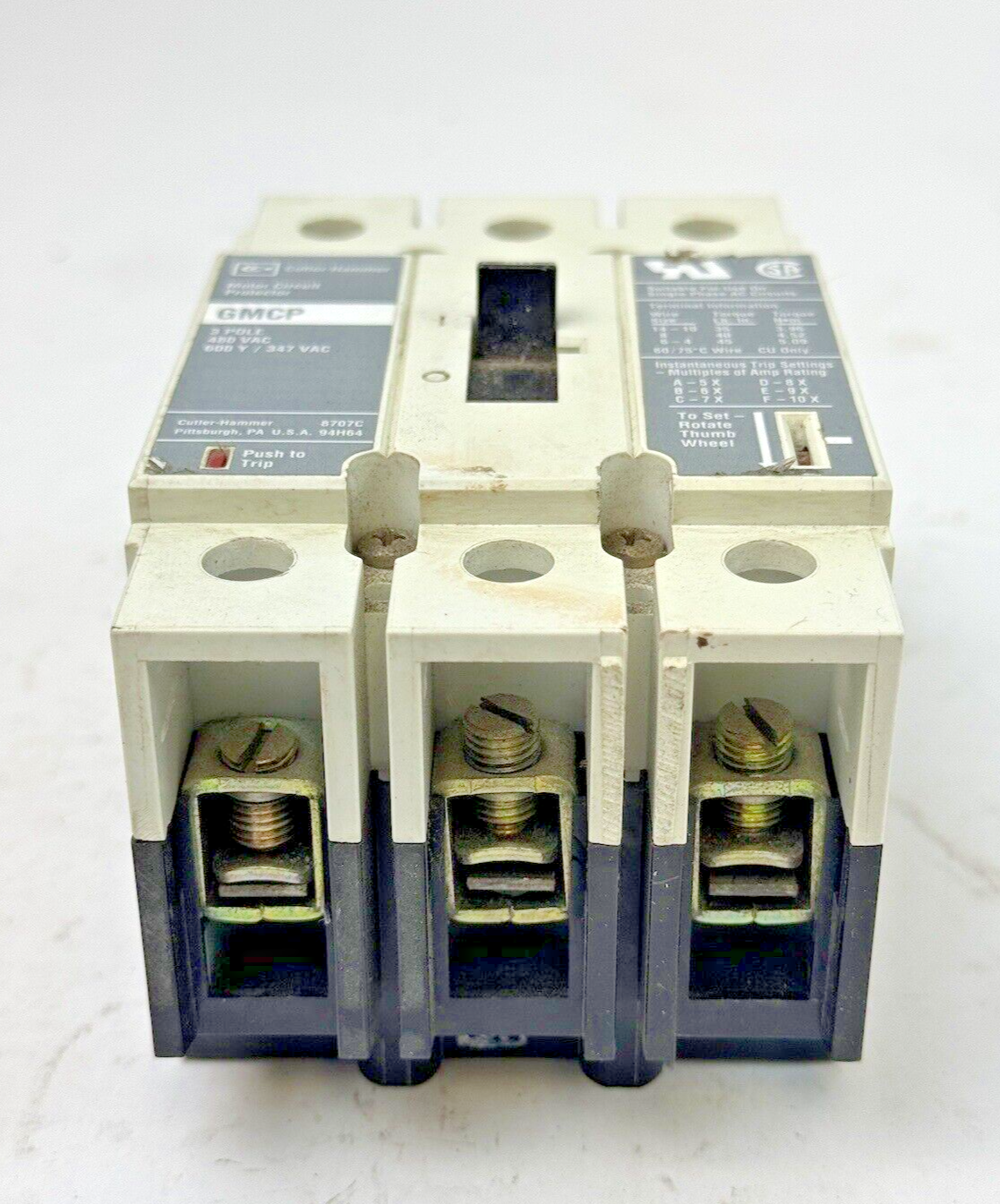 CUTLER-HAMMER - GMCP050K2C - MOTOR CIRCUIT PROTECTOR - 3 POLE/ 600 VAC/50 A