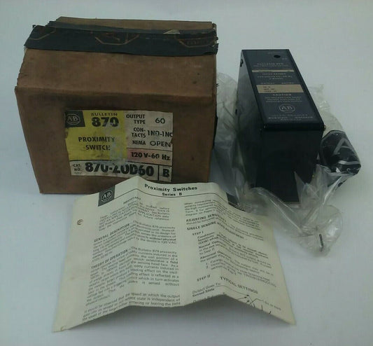ALLEN BRADLEY 870-ZOD60 SERIES B PROXIMITY LIMIT SWITCH 120V 2 WATTS 10A 32VDC