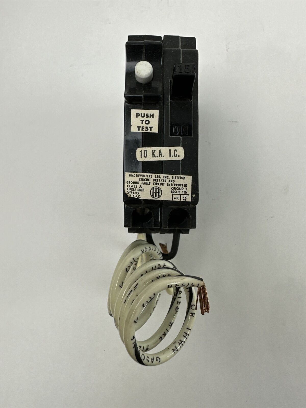 ITE QFI-B015 GROUND FAULT INTERRUPTER EQ-P 1POLE PLUG IN 15AMP 120VAC CLASS A