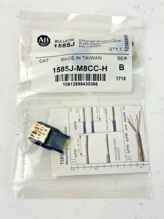 ALLEN-BRADLEY - 1585J-M8CC-H SER. B - ETHERNET ACCESSORY - RJ45 FIELD ATTACHABLE