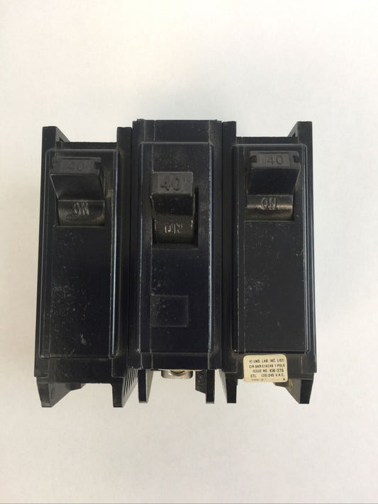SYLVANIA C140 CIRCUIT BREAKER 40AMP 120/240VAC 1POLE TYPE C (LOT OF 3)