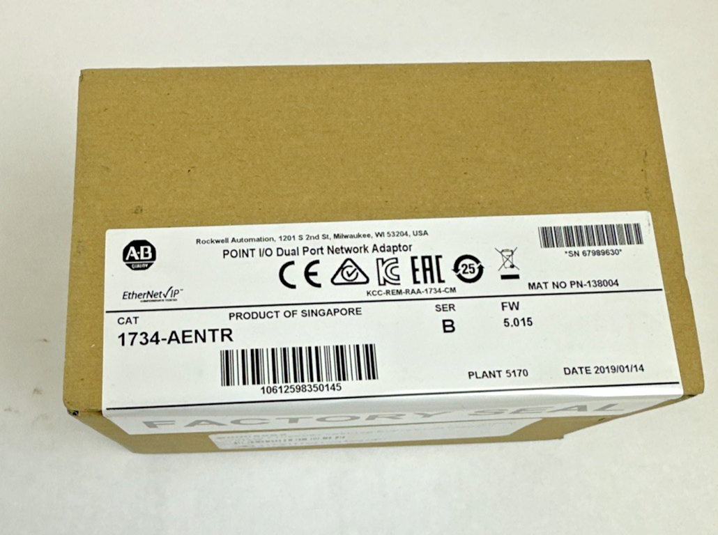 ALLEN BRADLEY 1734-AENTR POINT I/O DUAL PORT NETWORK ADAPTER FW5.015 SER.B