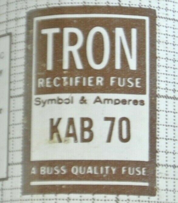 BOX of 5 / BUSSMANN / TRON KAB70 RECTIFIER FUSE / 250V / 70A / NEW SURPLUS