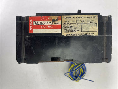 SQUARE D FAL36000M1352 MOLDED CASE CIRCUIT BREAKER 100AMP 600VAC 250VDC 3P SER 2