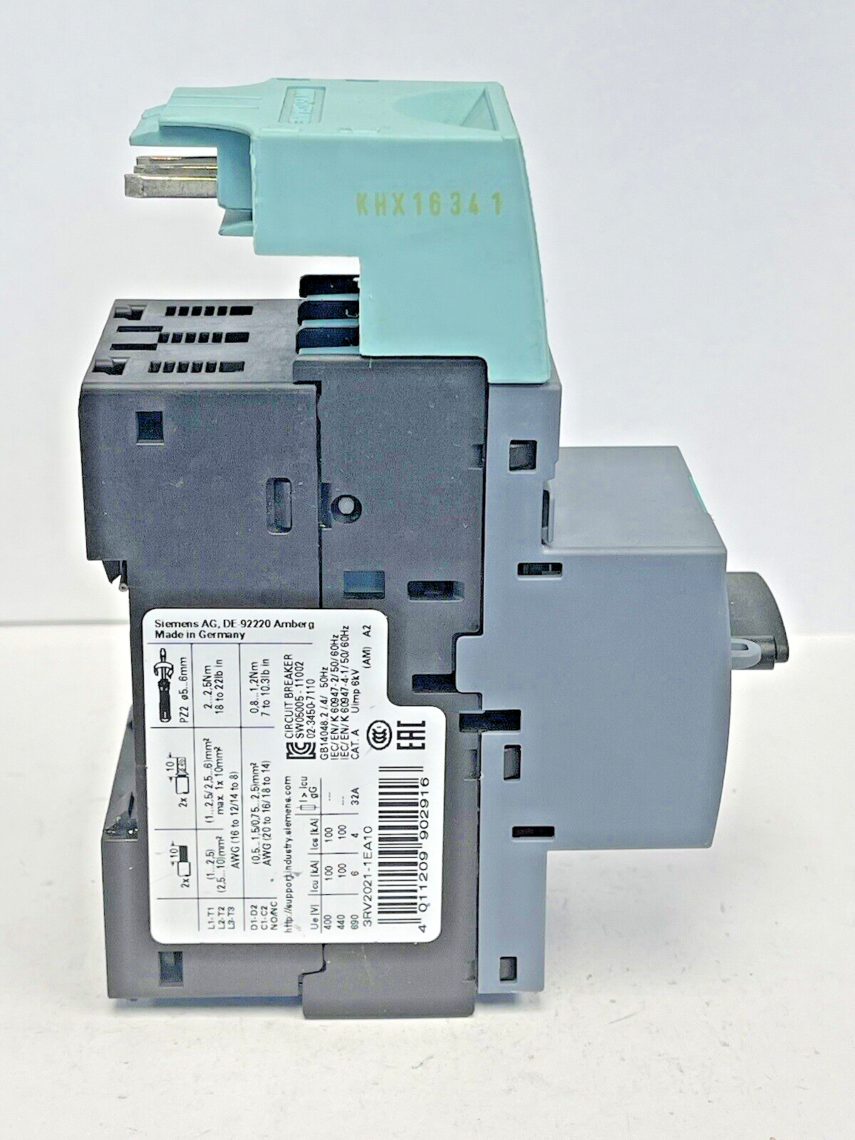 SIEMENS - 3RV2021-1EA10 & 3RV1927-5AA00 - CIRCUIT BREAKER & CABLE CONDUCTOR