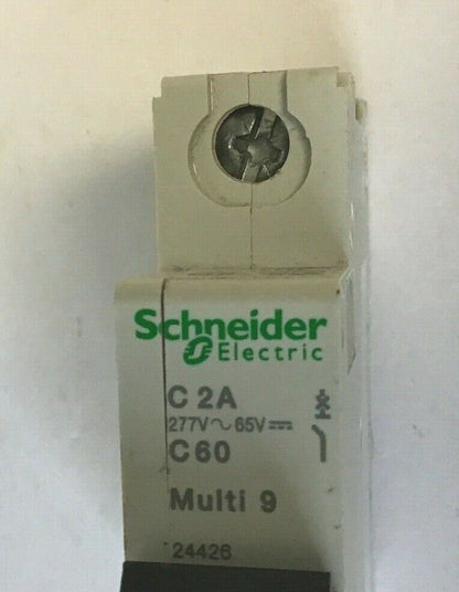 SCHNEIDER ELECTRIC C60 CIRCUIT BREAKER MULTI 9 C 2A 277VAC 65VDC 1POLE