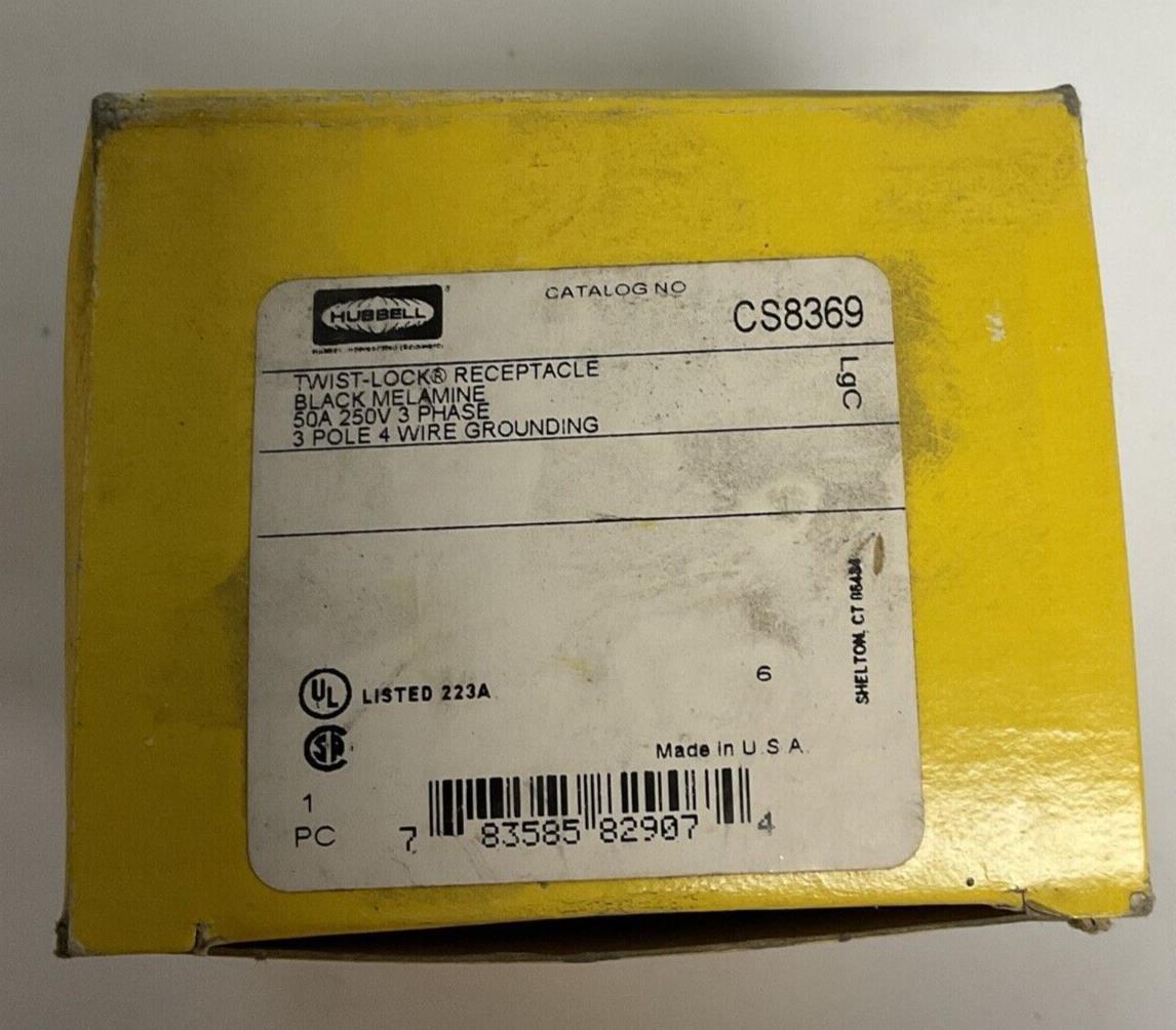 HUBBELL CS8369 TWIST LOCK RECEPTACLE 50A 250V 3PH 3POLE