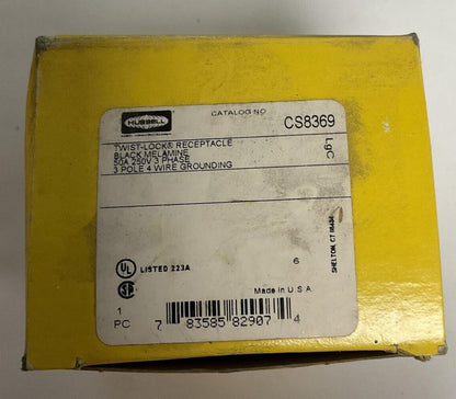 HUBBELL CS8369 TWIST LOCK RECEPTACLE 50A 250V 3PH 3POLE