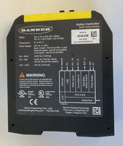 BANNER SC26-2DE BASE CONTROL MODULE 24VDC
