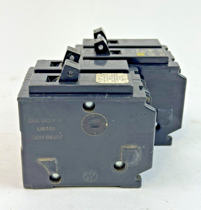 SQUARE D **LOT OF 2** HOM225 - CIRCUIT BREAKERS - 2 POLE/ 25 A/ 240 VAC