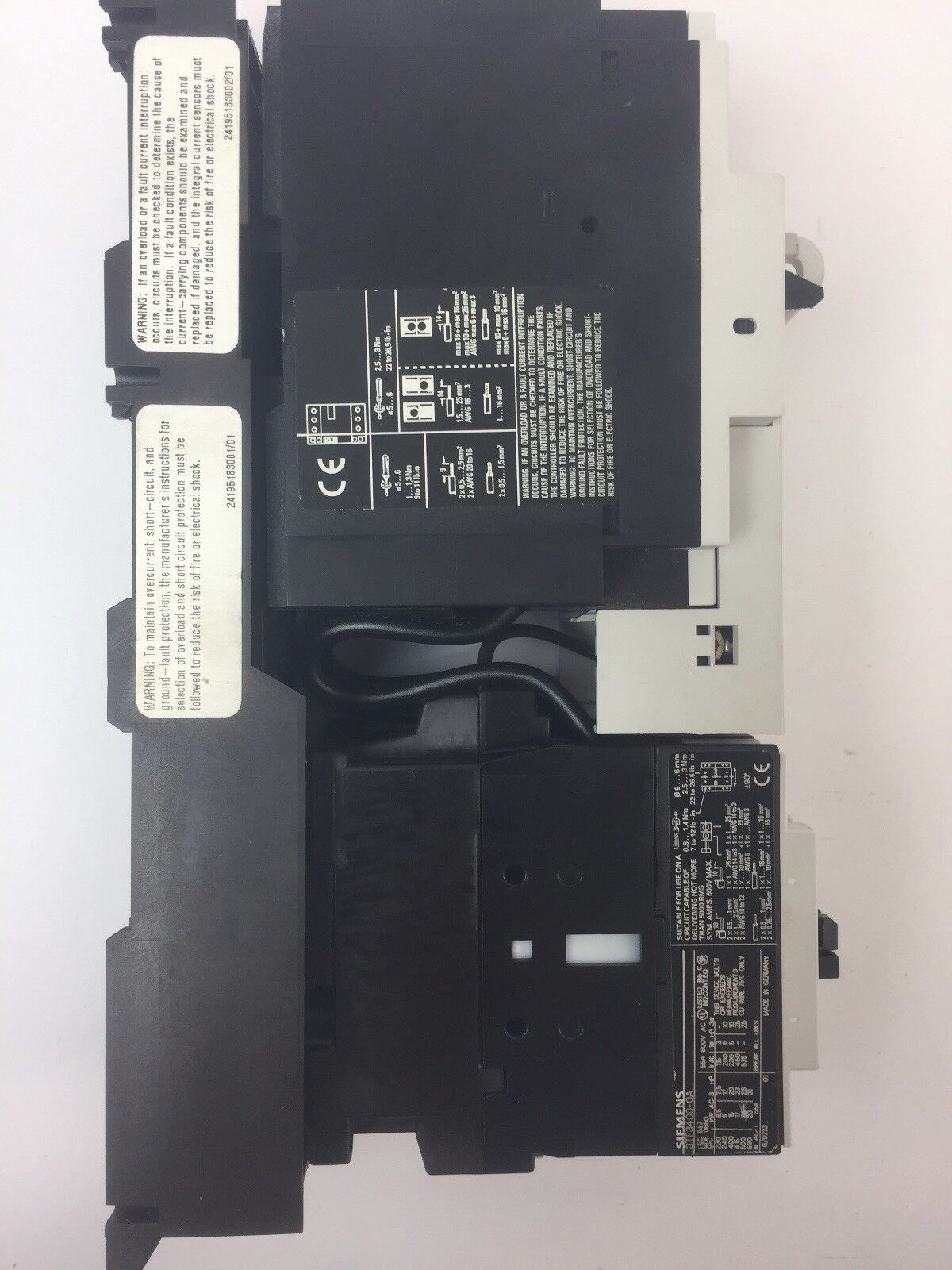 SIEMENS SCE1634-1MG10K6 MODULAR MOTOR CONTROLLER 240V 480Y/277V COIL 120V 60HZ