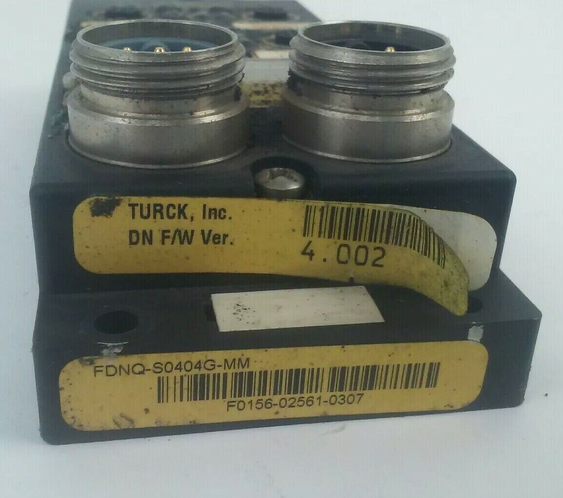 TURCK FDNQ-S0404G-MM BUS STOP DEVICENET 4 IN/OU STATION  FIRMWARE 4.002 11-26VDC
