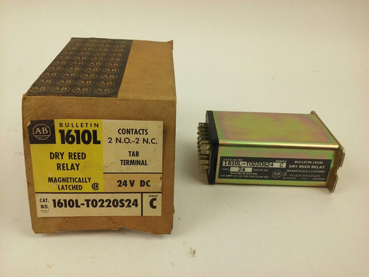 ALLEN BRADLEY, 1610L-T0220S24, SER. C, DRY REED RELAY, 24VDC, 1A, 15VA, NEW