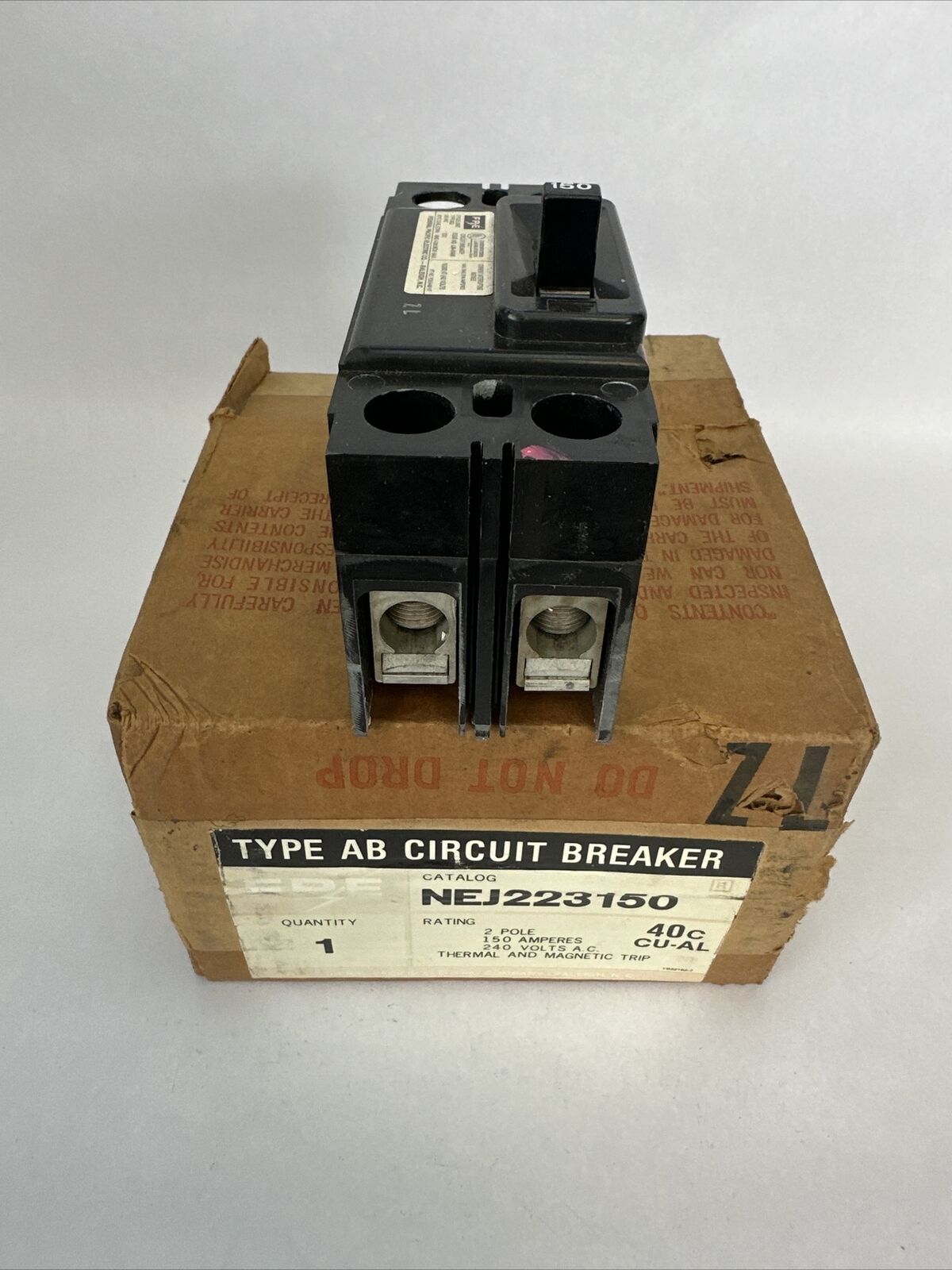 FPE NEJ223150 TYPE AB CIRCUIT BREAKER 2POLE 150AMP 240VAC THERMAL MAGNETIC TRIP